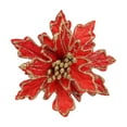 thumbnail image 2 of XYAIYT Christmas Decorations Christmas Ornaments Christmas Tree Decorations Flannel Artificial Christmas Flower Picks Artificial Poinsettia Tree Clips for Wreath Garland Centerpiece 5.9in Red, 2 of 6