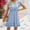 Blue, variant on hoksml Dresses for Women Fashion,Women's Summer Style V-neck Short Sleeve Chiffon Soft Plush Ball Pleated Dress