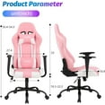 thumbnail image 3 of PayLessHere Gaming Chair Ergonomic High, Adjustable Lumbar Support, Armrests, and Racing-Inspired Design for Office and Home Use, Pink, 3 of 7