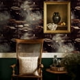 thumbnail image 5 of Baroque Peel and Stick Wallpaper Mystical Night Forest Glowing Mushrooms Moths Wall Mural 17.7in x 9.8ft Self Adhesive Removable Wall Paper Renter Friendly Wallpaper for Women Bedroom Salon, 5 of 8