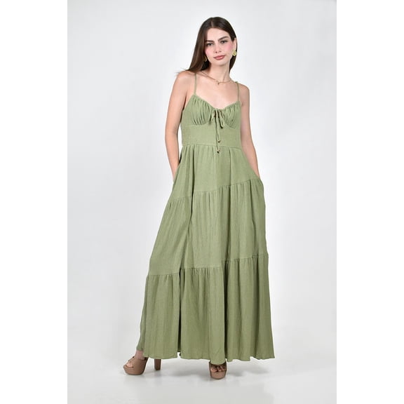 Vestido maxi de tirantes Roman Fashion /Juvenil, 7319 (Pistache) verde claro M