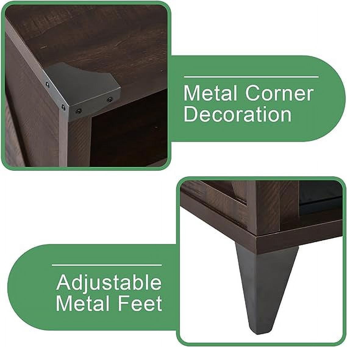 Merluxy 65" Fireplace TV Stand with 60" Glass Electric Fireplace for TVs up to 75", Espresso