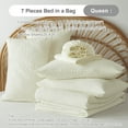 thumbnail image 6 of Davulos Queen Comforter Set , 7 Pieces White Bed in a Bag Soft Bedding Sets with Comforter, Flat Sheet, Fitted Sheet, Pillow Shams,Pillowcases, 6 of 8