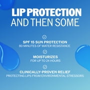 ChapStick Moisture + SPF 15 Lip Protectant with Broad Spectrum Sunscreen, Relieves Dryness, 24 Hour Moisture, Hydrating Lip Balm, 3-Pack, 0.15 oz Each