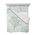 thumbnail image 7 of Quilts Twin-XL Size Bedding Set, Sage Green Coral Coastal Lightweight Quilted Comforter, Summer Beach Seaside Nautical Soft Reversible Bedspread Coverlet with Pillow Covers for All Season, 68" x 98", 7 of 7
