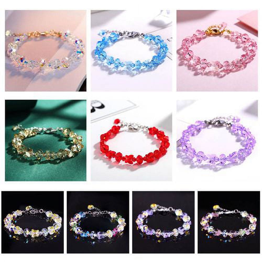 hexiaoxiao 100pcs Bracelet Charms for Jewelry Making Bulk Lucky Charm Bracelet Making Kits Butterfly and Heart Charms DIY for Women's Necklace