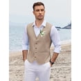 thumbnail image 5 of COOFANDY Men Linen Tweed Suit Vest Fashion Dressy Tuxedo Vest Regular Fit Waistcoat, 5 of 6
