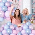 thumbnail image 7 of Hilavo Pastel Pink Blue Purple Balloons - 60pcs 12 Inch Metallic Pearl Latex Balloons for Girl Mermaid Winter Frozen Birthday Baby Shower Party Decoration, 7 of 7