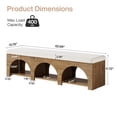 thumbnail image 2 of Finmind 63" Upholstered Entryway Bench with Arched Frame, 2-Tier Farmhouse Shoe Bench Ottoman with Shelf, for Bedroom, Hallway, Foyer, Dark Brown, 2 of 9