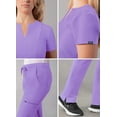 thumbnail image 4 of Adar Addition Go-Higher Scrub Set For Women - Notched V-Neck Scrub Top & Skinny Cargo Scrub Pants - A9600 - Lavender - XS, 4 of 7