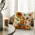 thumbnail image 4 of Sm:)e Sunflower Scarecrow Maple Leaves Pumpkin Fall Pillow Covers 18x18 Inch Set of 2, Cushion Covers for Sofa Seasonal Home Decor, 4 of 7