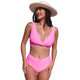 thumbnail image 3 of ABPHQTO Bañador de bikini con espalda entrecruzada y fruncido en torcedura de rosa para mujer, 3 of 5