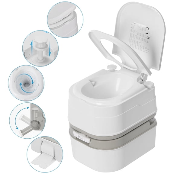 Kohree 6.3 Gal 24L Portable Toilet for Adults,Large Camping Toilet with Detachable Waste Tank,Porta Potty for RV Travel Camping Indoor & Outdoor