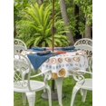 thumbnail image 3 of Outdoor Tablecloth with Umbrella Hole for Patio/Picnic/Party/Camping, Scallop Shell Waterproof Table Cloth Round Cover Washable, Coastal Palm Leaves Tropical Boho Botanical (Dia 54"), 3 of 9