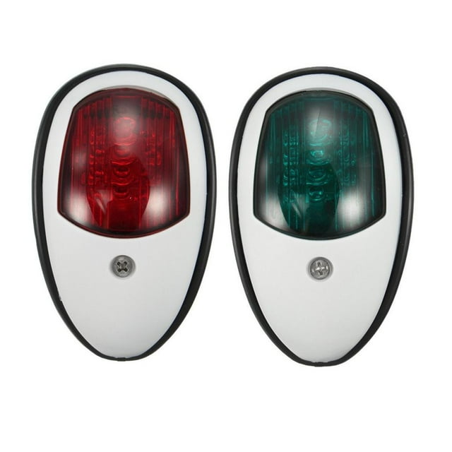Almencla Pair LED Navigation Lights White Housings-Port/Starboard Marine/Boat/Nav
