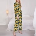 thumbnail image 3 of Lsque Sunflowers Pattern Long Sleeve Pajama Set for Women - Soft 2-Piece Sleepwear and Loungewear Set with Pockets, Comfy Nightwear-XX-Large, 3 of 7