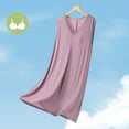 thumbnail image 3 of Fanxing Built in Bra Nightgowns for Women Sleeveless Sleepshirt Long Sleepwear Tank Nightshirt Maxi Casual Dress Purple,XL, 3 of 6