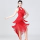 thumbnail image 4 of Vestido de baile latino con lentejuelas para mujer: flecos irregulares, traje de escenario, cintura elástica, 4 of 6