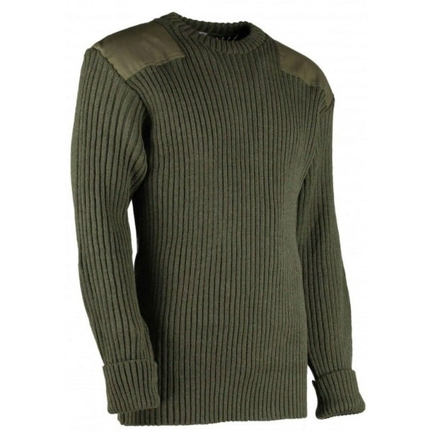 TW Kempton - British Commando Sweater Woolly Pully CREW Neck - OLIVE ...