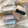 thumbnail image 2 of Ins Cream Color System Simple Frame Glasses Case Portable Small Fresh Lightweight Sunglasses Sunglasses Case Blue, 2 of 6