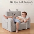 thumbnail image 5 of AILEEKISS Toddler Sofa Chair, 2-in-1 Foldable Baby Couch Flip Open Sofa Bed for Playroom, Grey, 5 of 10