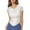 White, variant on ZHYou Womens Zip Up Short Sleeve Tops,Active Slim Fit Stretchy Knit Ribbed Tees Round Neck Sport T-Shirts,White,S