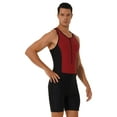 thumbnail image 5 of YEAHDOR Mens Zipper Swimwear Rash Guard Stretchy Racer Back One-Piece Surfing Swimming Jumpsuit Red XXL, 5 of 7