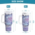 thumbnail image 3 of 40 oz Tumbler With Handle Stainless Steel Insulated Tumbler With Lid for Car Cup Holder Light Purple Peony, 3 of 9