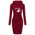 thumbnail image 1 of 2022 Spring Autumn Sweatshirt Long-Sleeved Dress Woman Clothing Hooded Collar Pocket Simple Casual Lady Dress SweatshirtXXL Gao Jinjia LED, 1 of 2