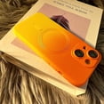 thumbnail image 6 of Magnetic for iPhone 15 Plus Case, Compatible with MagSafe, Full Camera Lens Film Protection Cute Gradient Color Silicone Shockproof Matte Cover for Women & Men (iPhone 15 Plus,Orange Yellow), 6 of 17