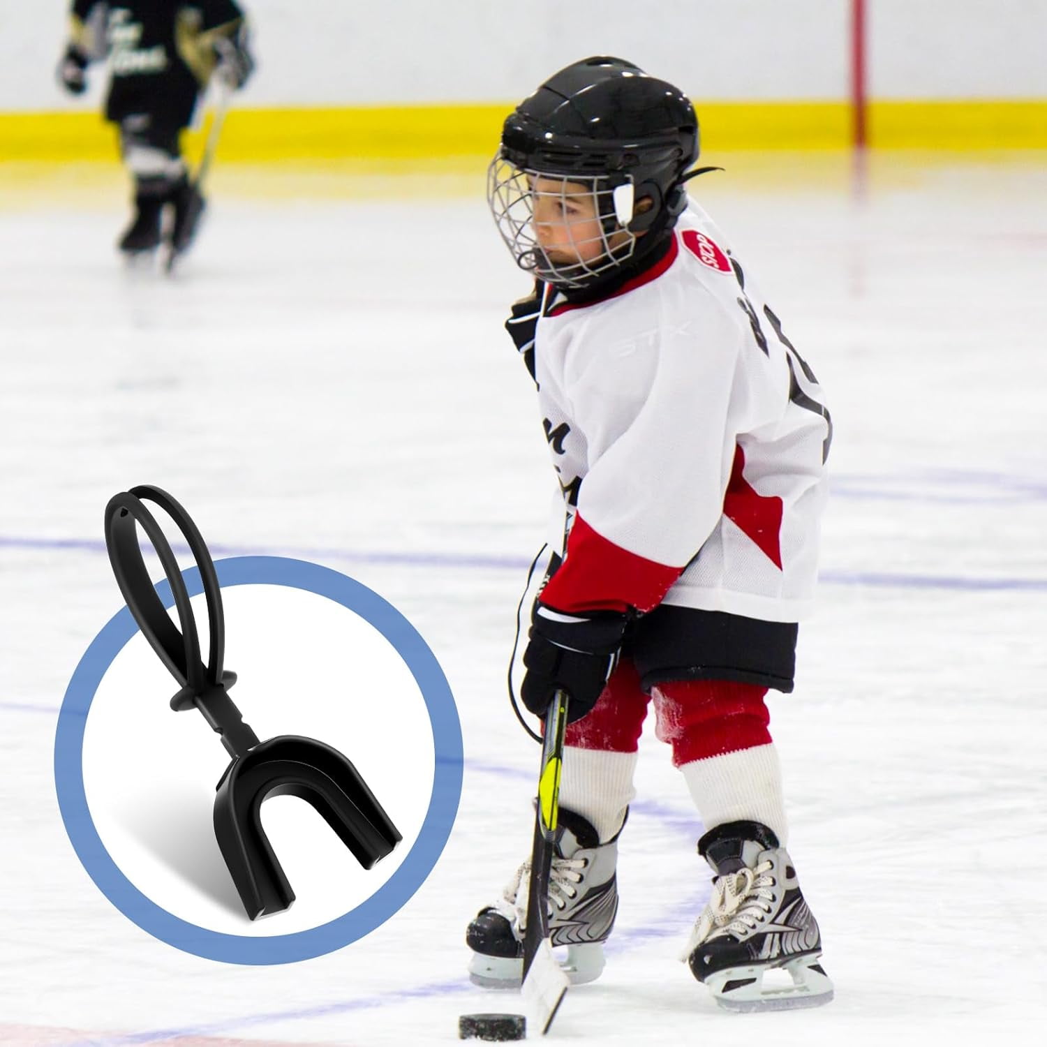 ABCISI 20 Pcs Strapped Mouth Guard, Football Sports Mouthguard, No Boil Mouthguard Youth Football Mouthpiece Mouth Protector for Boxing Lacrosse Hockey Taekwondo