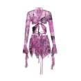 thumbnail image 7 of 3 Piece Skirt Rave Outfit for Women Sweet Y2K Butterfly Print Sexy Crop Top and Skirt Rave Festival Matching Set, 7 of 7