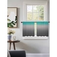 thumbnail image 3 of Turquoise Grey Ombre Tier Curtains 24 Inch Length,Sheer Curtains for Bedroom Living Room Window Teal Modern Geometric Striped Abstract Art Kitchen Curtains Half Window Drapes 27.5"x24" 2 Panels, 3 of 7