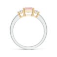 thumbnail image 2 of ANGARA Natural 1.4 ct Morganite and Diamond Three Stone Ring in 14K White & Yellow Gold for Women | Birthday, Anniversary, Jewelry Gift for Women | Natural Morganite Ring, 2 of 8