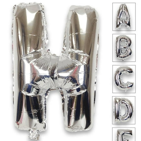 - Just Artifacts Shiny Silver (30-inch) Decorative Floating Foil Mylar Balloons - Letter: H - Letter and Number Balloons for any Name or Number Combination!