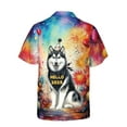thumbnail image 2 of Hello 2025 Siberian Husky Celebrates Happy New Year Firework Balloon Hawaiian Shirt Breathable Summer Unisex Merch Husky Dog Lover Gifts - 02024, 2 of 6