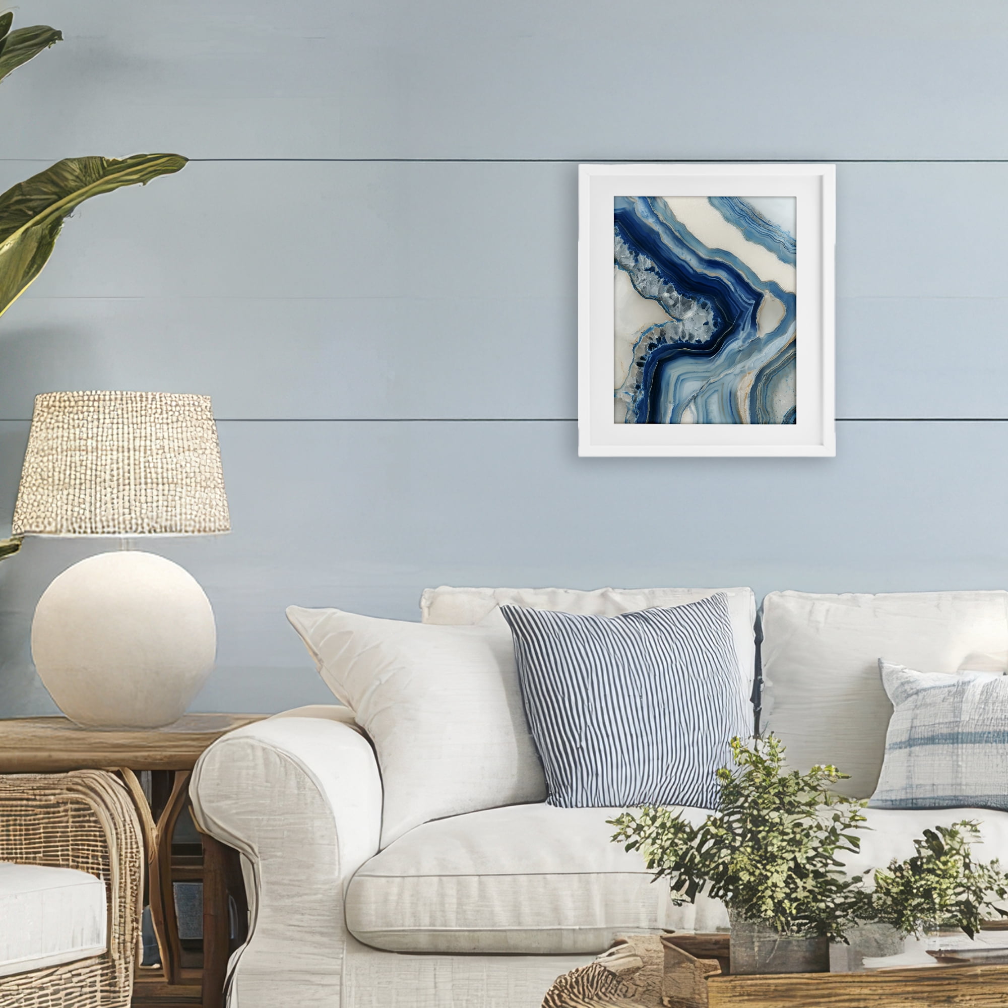 Stupell Industries Sea Colored Stones Geode White Framed Print Under Glass, design by Svetlana Aleynikova