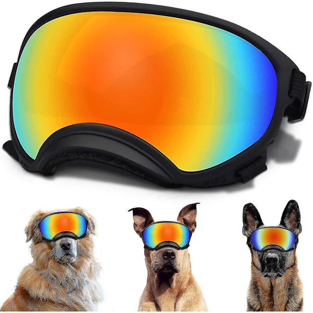 Lunettes pour Animaux de Compagnie Protection Uv Lunettes de Soleil avec Sangle Réglable Lunettes Coupe-Vent Anti-Buée pour Animaux de Compagnie Extérieur 2024-ZJKDGJKJ