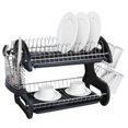 thumbnail image 1 of SalonMore 2 Tier Dish Drainer Drying Rack Large Capacity Kitchen Storage Stainless Steel Holder,Washing Organizer, 1 of 5