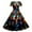 Green, variant on FYEGRE Women's Sun Moon Star Galaxy Dress Short Sleeve High Waisted Belted A-Line Midi Dress Grey XL