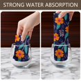 thumbnail image 6 of 6 Pcs Pioneer Flower Floral Print Pattern Kitchen Towels, Funny Microfiber Dish Towel Set, 18" X 26" Tea Towels, 6 of 6