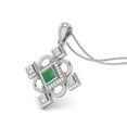 thumbnail image 2 of 4MM Square Step Cut Emerald 925 Silver Charming Valentines Day Gifts Pendant Necklace, 2 of 4