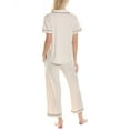 thumbnail image 2 of Flora by Flora Nikrooz womens  2pc Knit Notch Collar Capri Pajama Set, XL, Beige, 2 of 3