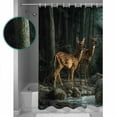 thumbnail image 4 of Forest Deer Shower Curtain, 72" x 72", Animals River Waterproof Bathroom Curtain Washable Shower Curtain Set with 12 Hooks, 4 of 6