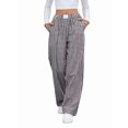 thumbnail image 1 of Pantalones Bóxer de Cuadros A Rayas para Mujer, de Algodón, para Estar en Casa, Informales, Estilo Y2K, con Bolsillos Negro M, 1 of 9