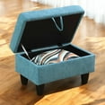 thumbnail image 3 of JESTOP 28.5" Upholstered Ottoman with Storage, Rectangle Fabric Footstool Bench, 3 of 7