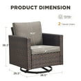 thumbnail image 7 of Unnifurnzi Patio Swivel Chairs-360 Degree Outdoor Swivel Glider Chair Set of 2 with High Back and Thickened Cushions for Deck Porch Garden Backyard-Brown/Gray, 7 of 7