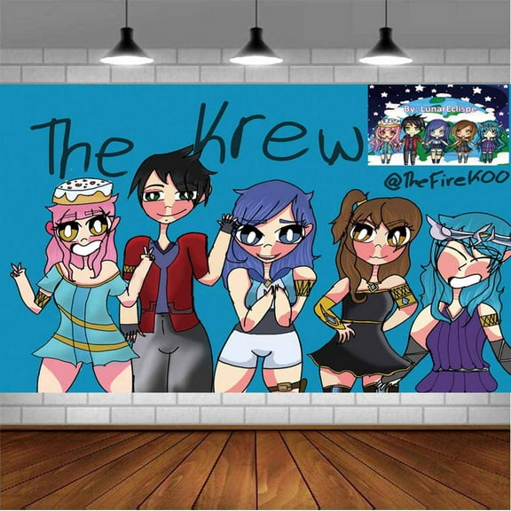 Funneh Krew Backdrop Banner Party Supplies Poster Movie Theme Background for Photography Birthday Decorations