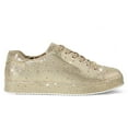 thumbnail image 5 of LUCKY STEP Rhinestone Fashion Glitter Sneakers Shiny Platform Shoes,Gold Rhinestone,Womens, 5 of 6