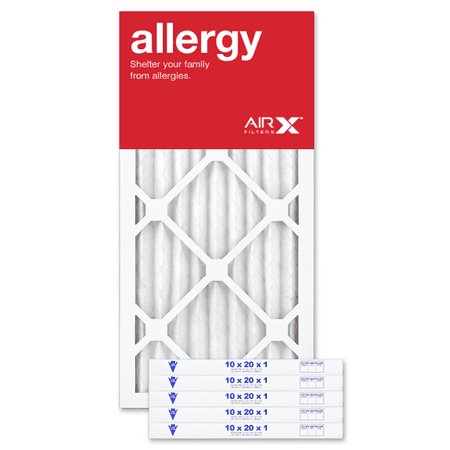 AIRx Filters Allergy 10x20x1 Air Filter MERV 11 AC Furnace Pleated Air Filter Replacement Box of 6, Made in the (Best Ac Filter For Allergies)